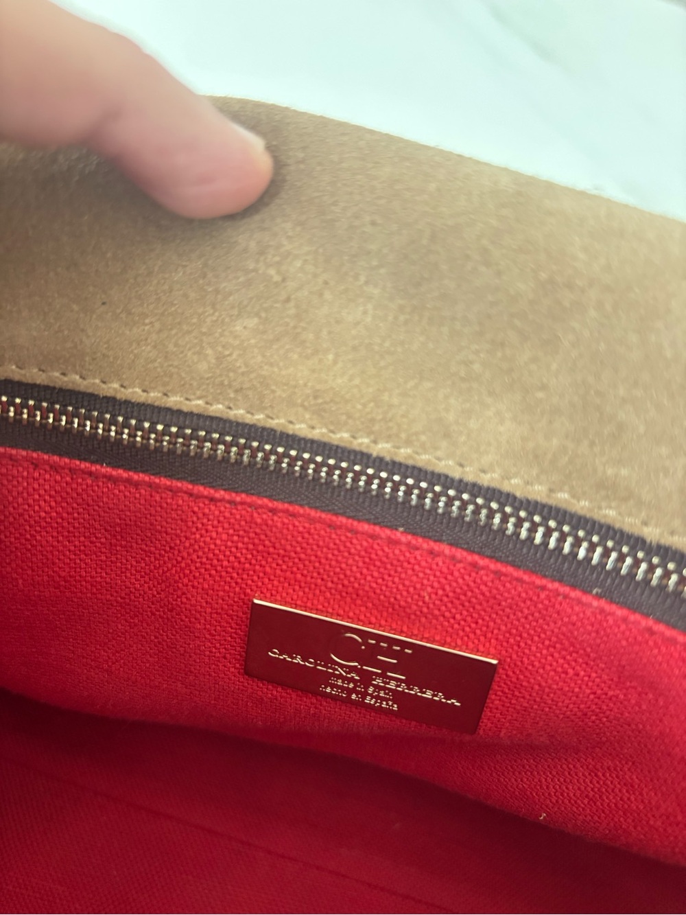Carolina Herrera Beige & Black CH Monogram Crossbody Vintage - Picture 8 of 10